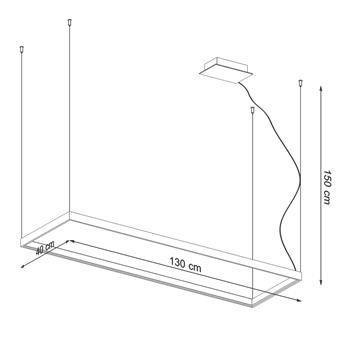 Sollux Lampa Żyrandol TUULA L czarny LED 4000K