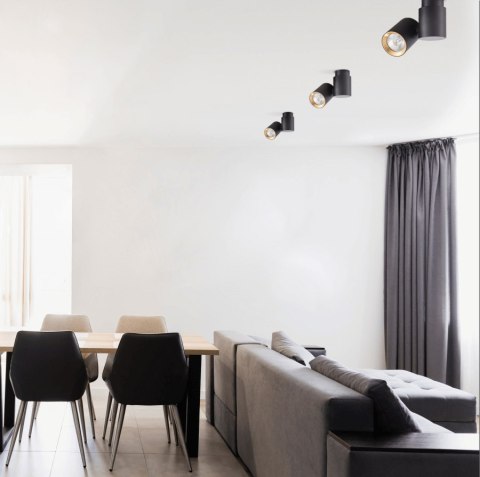 Reflektor Boston 1xGU10 biało/czarny LP-741/1W WH/BK