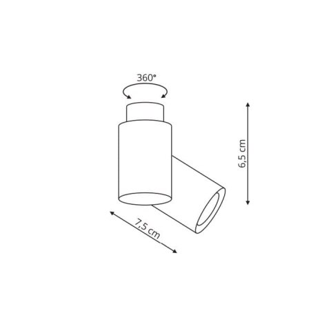 Reflektor Boston 1xGU10 czarno/złoty LP-741/1W BK/GD