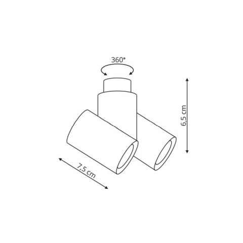 Reflektor Boston 2xGU10 czarny LP-741/2W BK