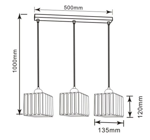 Lampa wisząca Galactico linia 3xE27 czarna/transparentna LP-2383/3L