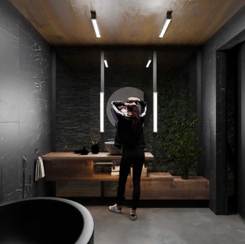 Lampa sufitowa Ibros średnia 4000K 1xLED czarna IP44 Light Prestige