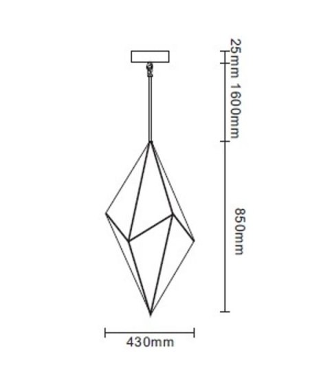 Lampa wisząca Konstelacja pionowa 7xG9 czarna LP-055/1P BK