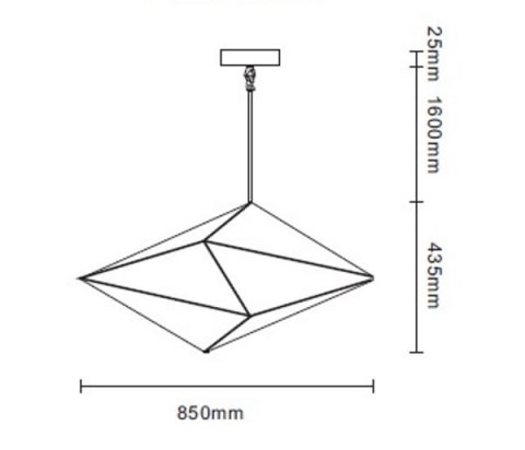 Lampa wisząca Konstelacja pozioma 7xG9 czarna LP-056/1P BK