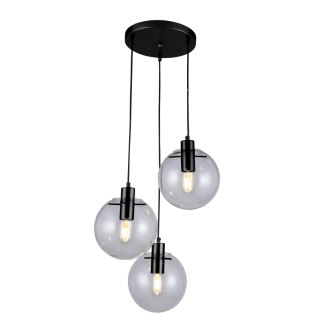 Lampa wisząca Puerto 3xE27 czarna LP-004/3P BK