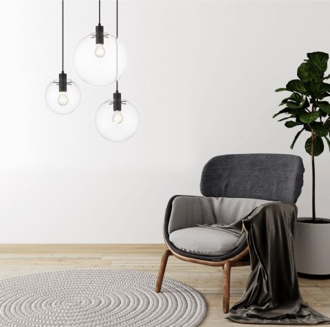 Lampa wisząca Puerto duża 1xE27 czarna LP-004/1P L BK