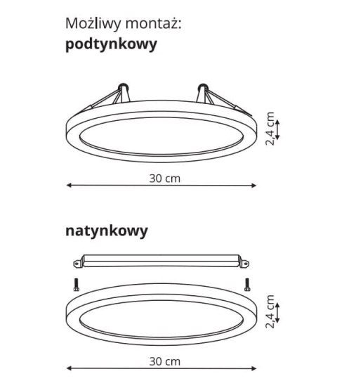 Plafon York 2 w 1 4000K 1xLED biały LP-330/1C 4WH