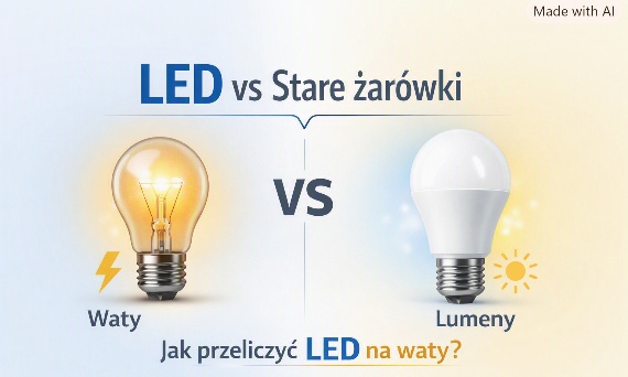 Przeliczanie żarówek LED na stare żarówki — ile to watów?